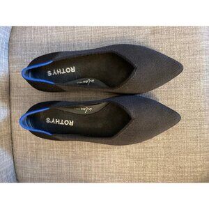 Rothy’s The Point II Black Knit Flats Size 6 MSRP $155 NWOT